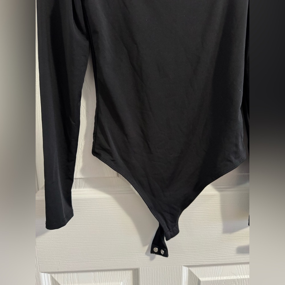 SQUARE NECK LONG SLEEVE CONTOUR BODYSUIT BLACK SIZE SMALL - Picture 4 of 6